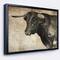 Designart - Spanish Bull Sketch - Animal Art On Canvas in Black Frame